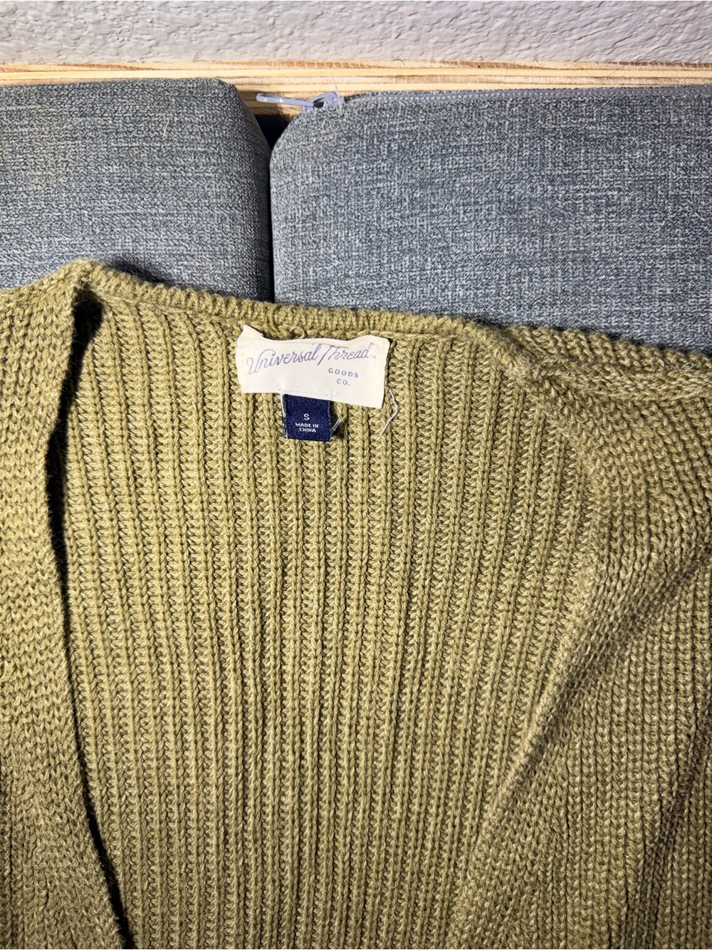 Universal Thread Olive Ribbed Open Front Cardigan
